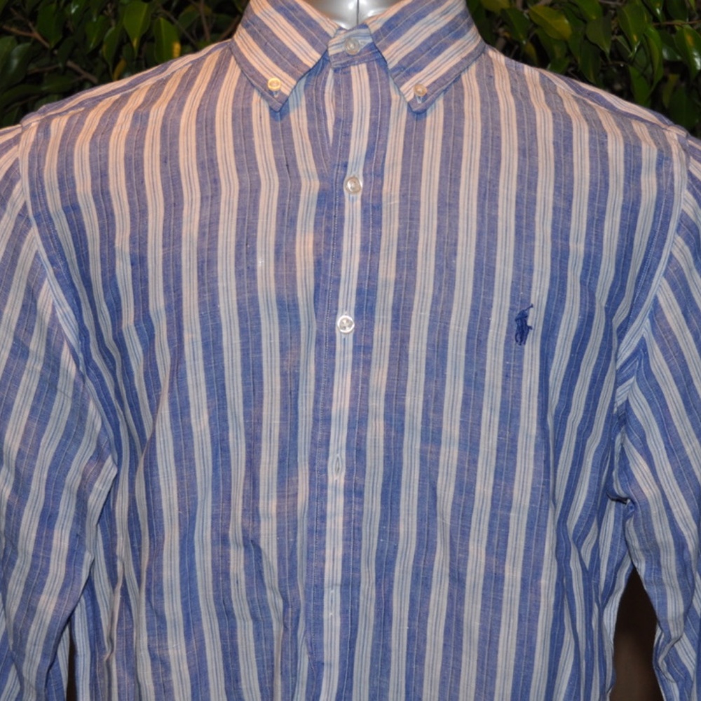 Polo Ralph Lauren Linen Shirt Mens Ocean Washed